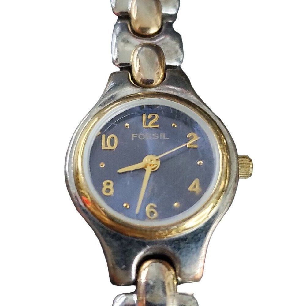 Fossil F2 & Fossil Blue Ladies Date Silver Gold T… - image 3